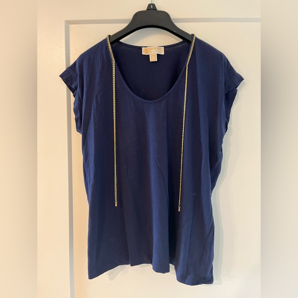 Blue t-shirt, work top